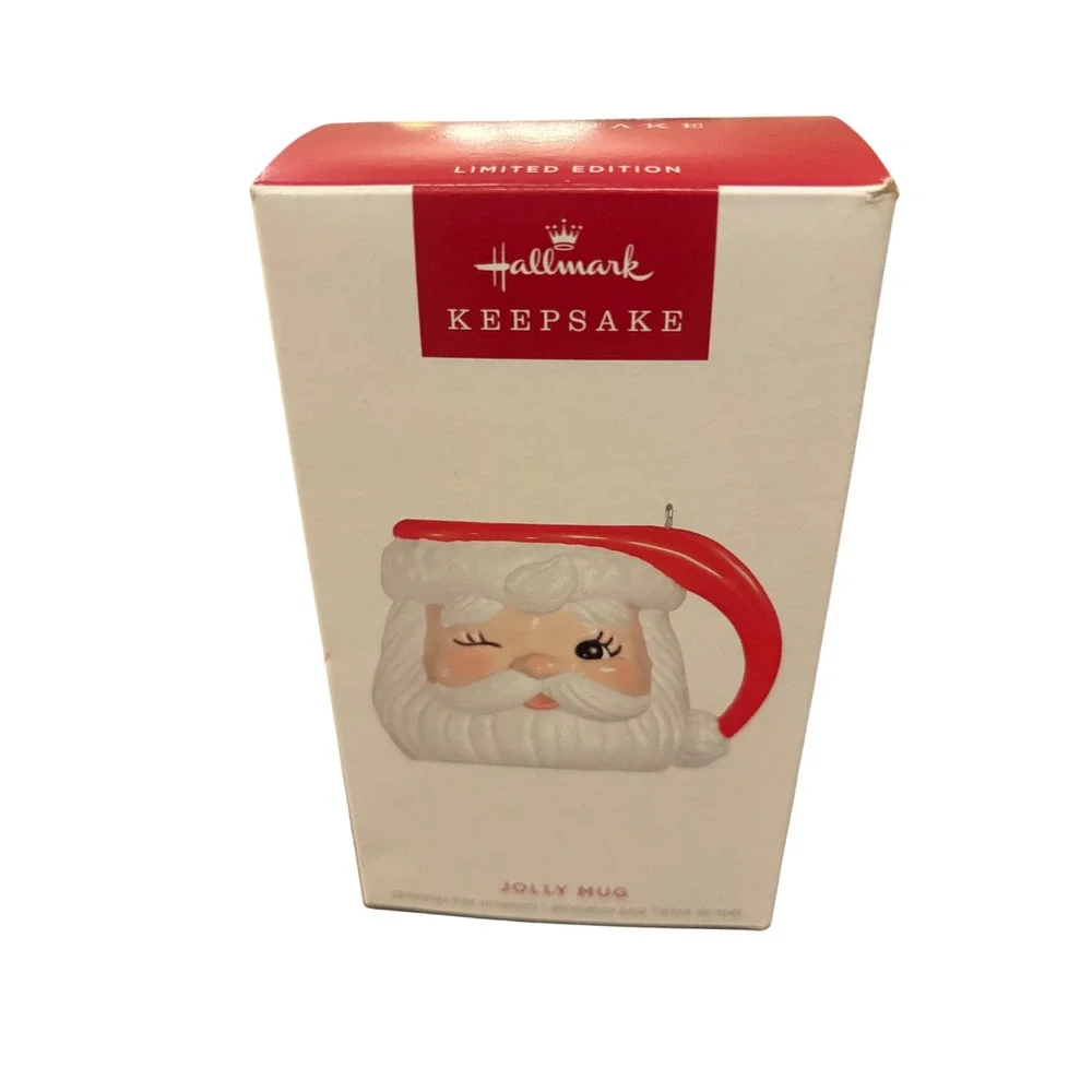 Hallmark Keepsake Jolly Mug Winking Santa Christmas Ornament Limited Edition
